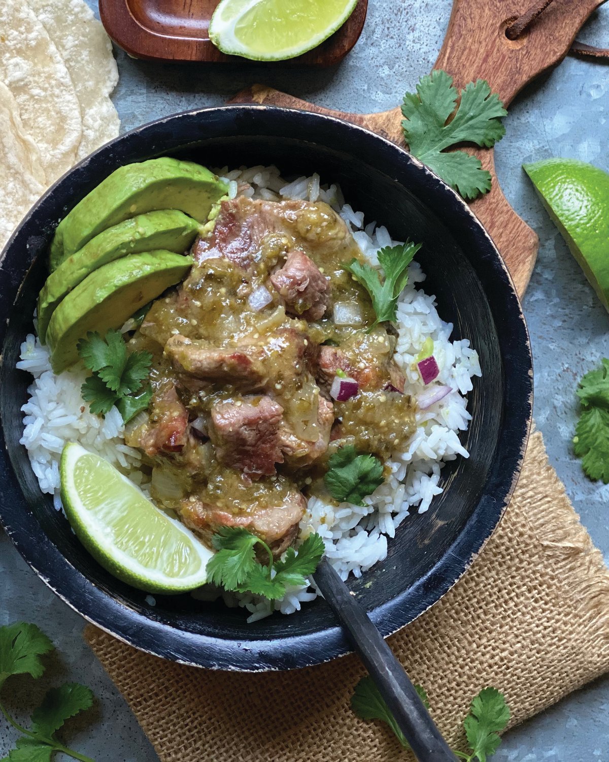 While this recipe focuses on pork, the beauty of a chile verde is that you can use the recipe as a template and substitute in your favorite meat for the pork.